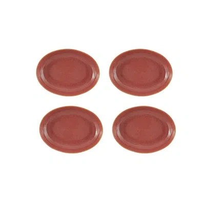 Vista Alegre Oval Plate/tray In Coral