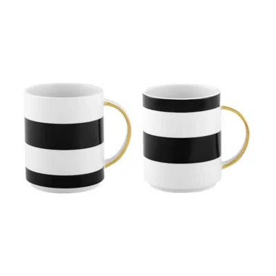 Vista Alegre Pharos 2 Pieces Coffee Mug Set In Black;white