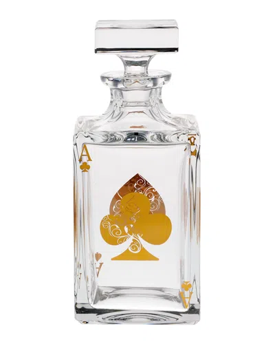 Vista Alegre Poker Crystal Whisky Decanter In Clear