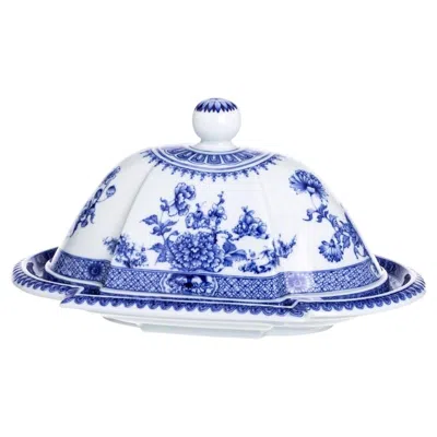 Pre-owned Vista Alegre Porcelain - Domed Serving Dish -  Mottahedeh In Purple