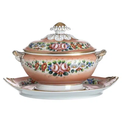 Pre-owned Vista Alegre Porcelain - Tureen With Lid And Serving Dish -  In Brown