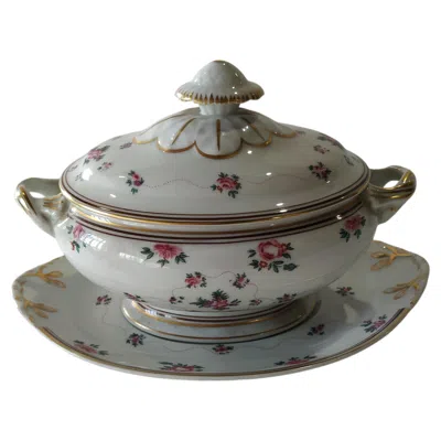Pre-owned Vista Alegre Porcelain - Tureen With Lid And Serving Dish -  In Gray