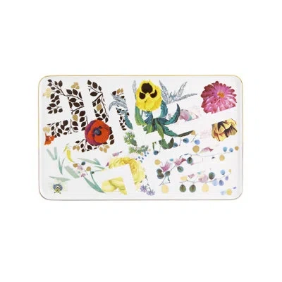 Vista Alegre Primavera Platter In Green;yellow;pink