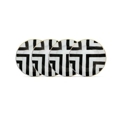 Vista Alegre Sol Y Sombra Appetizer Plate In Black;white