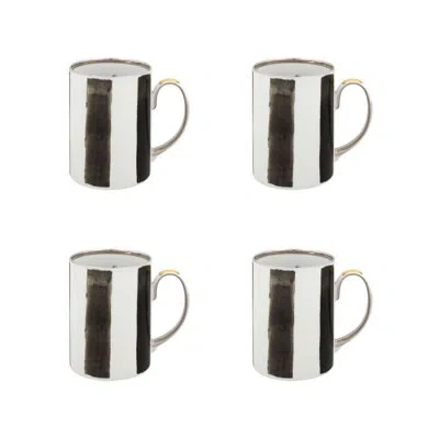 Vista Alegre Sol Y Sombra Coffee Mug, Set Of 4 In Black;white