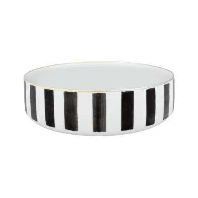 Vista Alegre Sol Y Sombra Large Salad Bowl In Black;white;gold