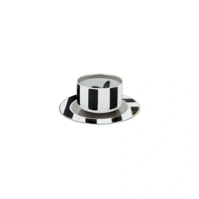 Vista Alegre Sol Y Sombra Tea Cup And Saucer In Black;white;gold
