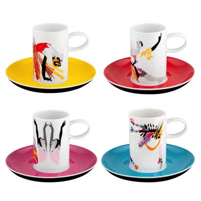 Vista Alegre Tchaikovsky 4 Piece Coffee Cup Set In Multi