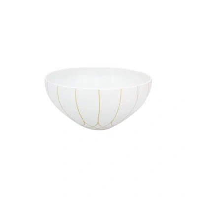 Vista Alegre Terrace 122 Fl Oz. Salad Bowl In White;gold