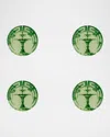 Vista Alegre The Meaning Blue Bread & Butter Plates, Set Of 4 In Green