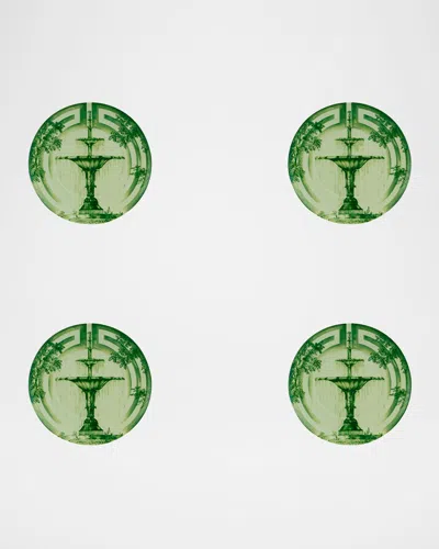 Vista Alegre The Meaning Blue Bread & Butter Plates, Set Of 4 In Green