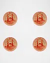 Vista Alegre The Meaning Blue Bread & Butter Plates, Set Of 4 In Red