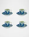 Vista Alegre The Meaning Espresso Cup & Saucers Set, Set Of 4 In Blue