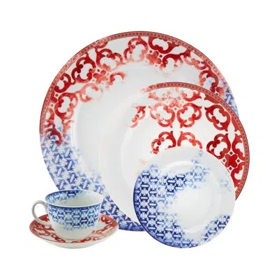 Vista Alegre Timeless 5 Piece Place Setting, Service For 1 In Blue;white;red