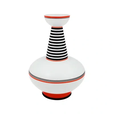 Vista Alegre Triadic  13.15" Porcelain Table Vase With Giftbox In Black;white;red