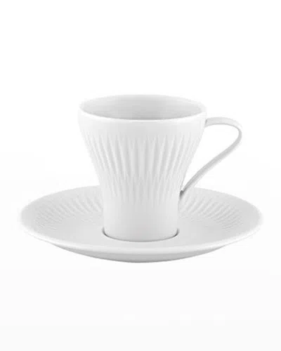 Vista Alegre Utopia Espresso Cups & Saucers, Set Of 4 In White