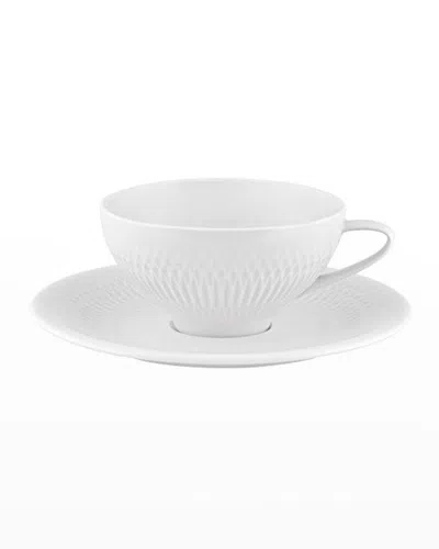 Vista Alegre Utopia Teacups & Saucers, Set Of 2 In White