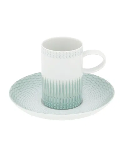 Vista Alegre Venezia Espresso/coffee Cups & Saucers, Set Of 4 In Blue