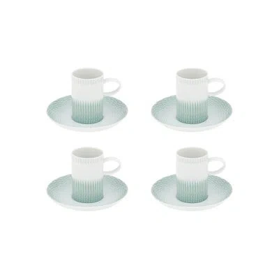 Vista Alegre Venezia Porcelain Espresso Cup And Saucer In White;blue