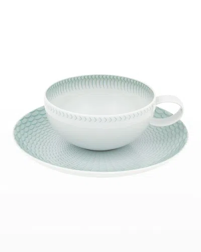 Vista Alegre Venezia Teacups & Saucers, Set Of 4 In Mint