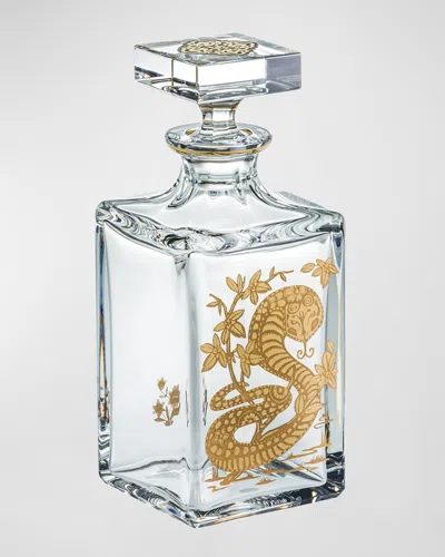 Vista Alegre Whiskey Decanter With Golden Snake