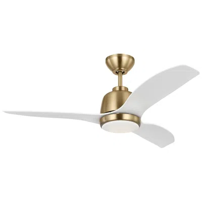 Visual Comfort & Co. 44" Visual Comfort Avila Satin Brass Outdoor Ceiling Fan With Remote