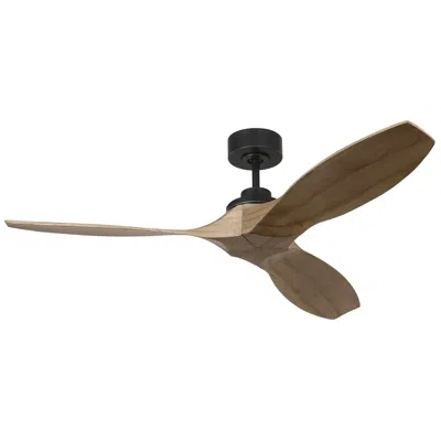 Visual Comfort & Co. 52" Visual Comfort Collins Black-honey Damp Rated Smart Ceiling Fan