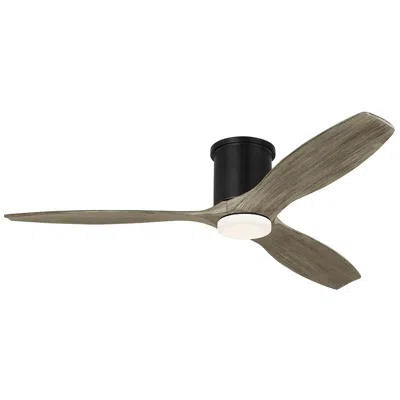 Visual Comfort & Co. 52" Visual Comfort Collins Oak And Pewter Outdoor Hugger Led Smart Fan