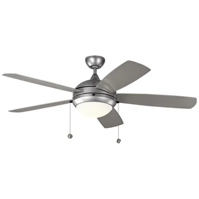 Visual Comfort & Co. 52" Visual Comfort Discus Brushed Steel Pull Chain Outdoor Ceiling Fan