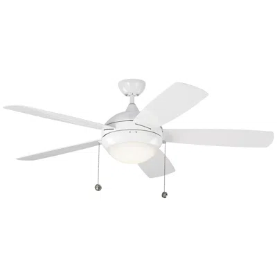 Visual Comfort & Co. 52" Visual Comfort Discus White Led Outdoor Pull Chain Ceiling Fan