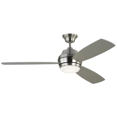 Visual Comfort & Co. 52" Visual Comfort Ikon Brushed Steel Led Ceiling Fan With Remote