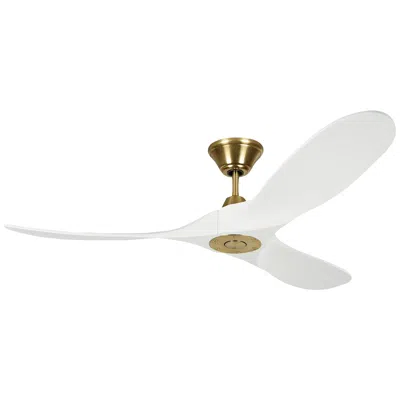 Visual Comfort & Co. 52" Visual Comfort Maverick Ii Brass White Dc Ceiling Fan With Remote