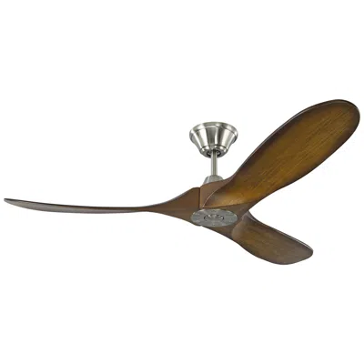 Visual Comfort & Co. 52" Visual Comfort Maverick Ii Koa Brushed Steel Damp Fan With Remote