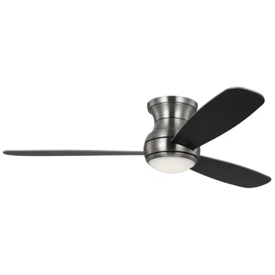 Visual Comfort & Co. 52" Visual Comfort Orbis Hugger Brushed Steel Led Fan With Remote