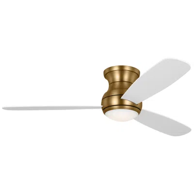Visual Comfort & Co. 52" Visual Comfort Orbis Satin Brass Led Fan W/ White Blades