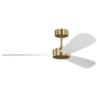 Visual Comfort & Co. 52" Visual Comfort Paddle Burnished Brass And White Smart Ceiling Fan