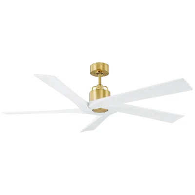Visual Comfort & Co. 56" Visual Comfort Aspen Burnished Brass Outdoor Fan With Remote