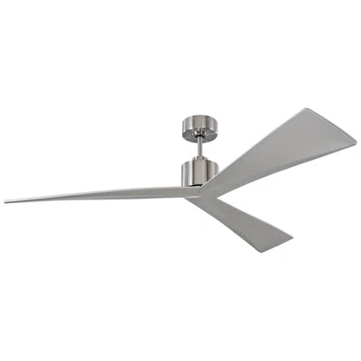 Visual Comfort & Co. 60" Visual Comfort Adler Brushed Steel Modern Ceiling Fan With Remote