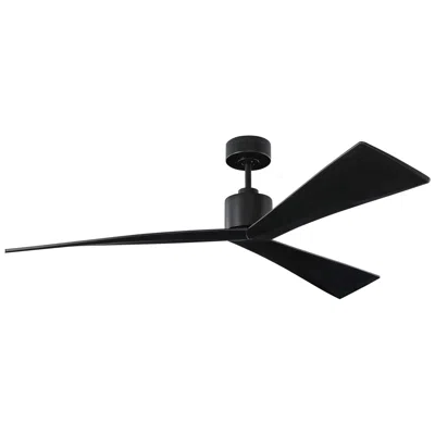 Visual Comfort & Co. 60" Visual Comfort Adler Matte Black Damp Ceiling Fan With Remote