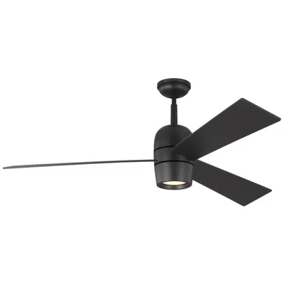 Visual Comfort & Co. 60" Visual Comfort Alba Black Led Outdoor Ceiling Fan With Remote