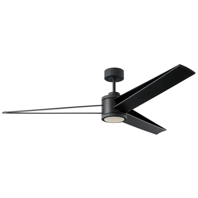 Visual Comfort & Co. 60" Visual Comfort Armstrong Black Led Damp Ceiling Fan With Remote