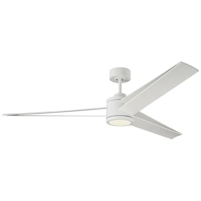 Visual Comfort & Co. 60" Visual Comfort Armstrong White Led Damp Ceiling Fan With Remote