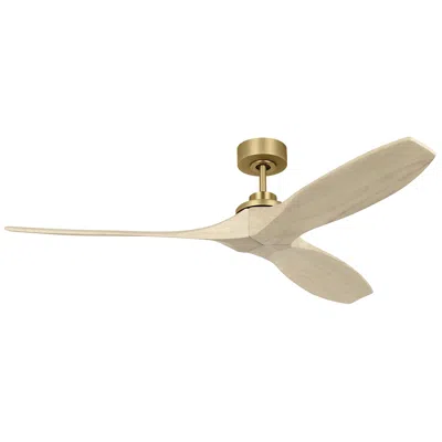 Visual Comfort & Co. 60" Visual Comfort Collins Oak And Brass Damp Rated Smart Fan