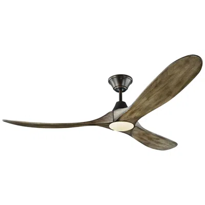 Visual Comfort & Co. 60" Visual Comfort Maverick Aged Pewter Led Damp Rated Fan With Remote