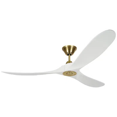 Visual Comfort & Co. 60" Visual Comfort Maverick Brass And White Ceiling Fan With Remote