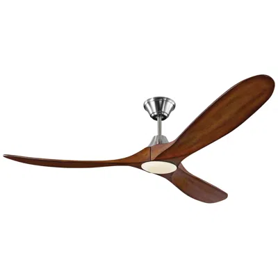 Visual Comfort & Co. 60" Visual Comfort Maverick Brushed Steel Koa Led Fan With Remote