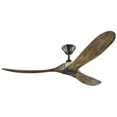 Visual Comfort & Co. 60" Visual Comfort Maverick Pewter And Oak Ceiling Fan With Remote