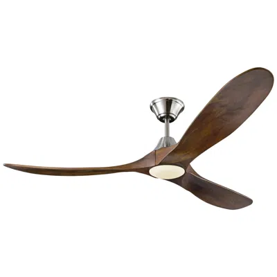 Visual Comfort & Co. 60" Visual Comfort Maverick Steel Walnut Damp Led Fan With Remote