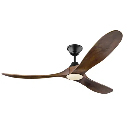 Visual Comfort & Co. 60" Visual Comfort Maverick Walnut Wood Led Ceiling Fan With Remote