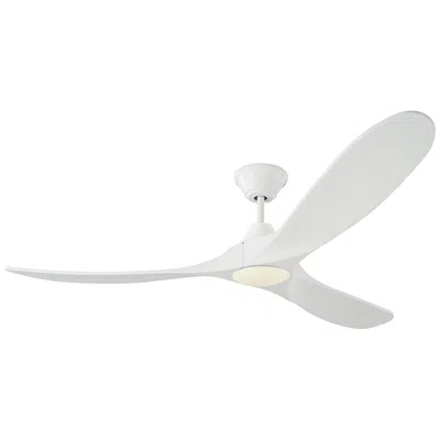 Visual Comfort & Co. 60" Visual Comfort Maverick White 3-blade Led Ceiling Fan With Remote